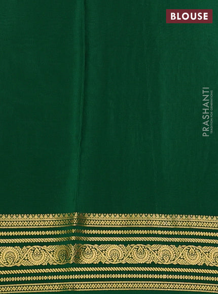 Pure mysore silk saree pink and green with allover small zari checks & buttas and zari woven border