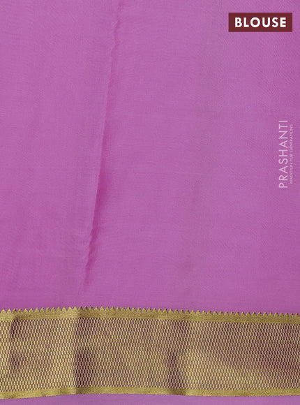 Pure mysore silk saree red and lotus pink with allover zari stripe pattern and zari woven border