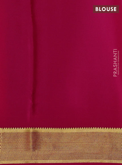 Pure mysore silk saree orange and pink with allover zari stripe pattern and zari woven border