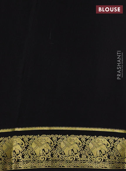 Pure mysore silk saree red and coffee brown with zari woven buttas and elephant zari woven border
