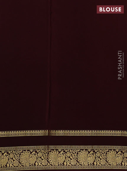 Pure mysore silk saree rustic orange and coffee brown with allover zari weaves & buttas and rettapet zari woven border
