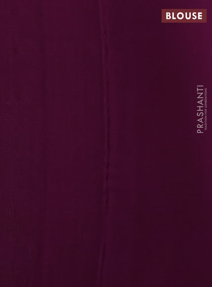Pure mysore silk saree pastel green and purple with allover zari checks & buttas in borderless style
