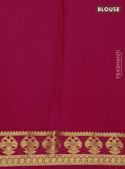 Pure mysore silk saree pink with allover zari stripe pattern and zari woven border