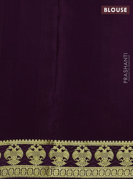 Pure mysore silk saree wine shade with allover zari stripe pattern and zari woven border