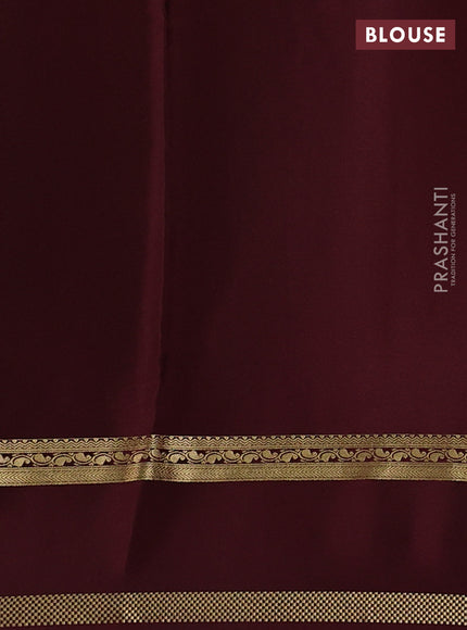Pure mysore silk saree rustic orange and coffee brown with zari woven buttas and rettapet zari woven border