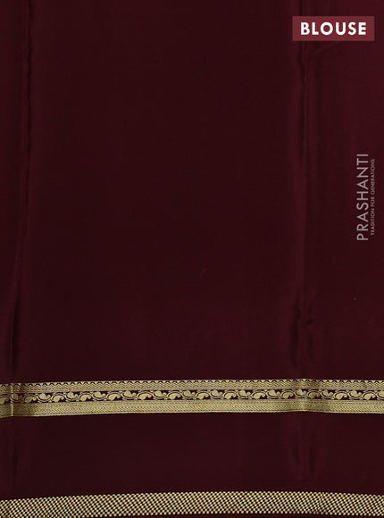 Pure mysore silk saree pastel peach and coffee brown with zari woven buttas and rettapet zari woven border