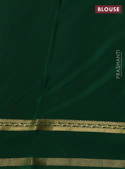 Pure mysore silk saree red and green with zari woven buttas and rettapet zari woven border
