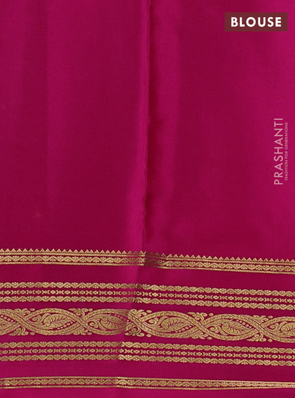 Pure mysore silk saree blue and pink with zari woven buttas and zari woven border