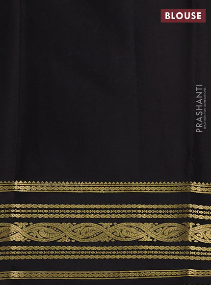 Pure mysore silk saree red and deep coffee brown with zari woven buttas and zari woven border