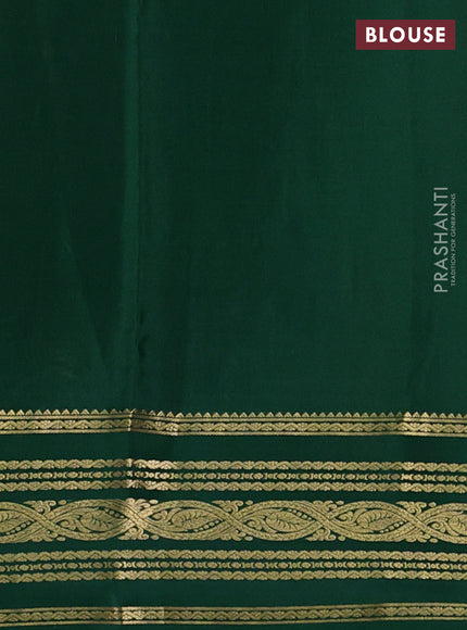 Pure mysore silk saree mango yellow and green with zari woven buttas and zari woven border