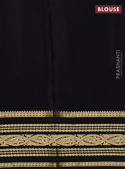 Pure mysore silk saree red and black with zari woven buttas and zari woven border