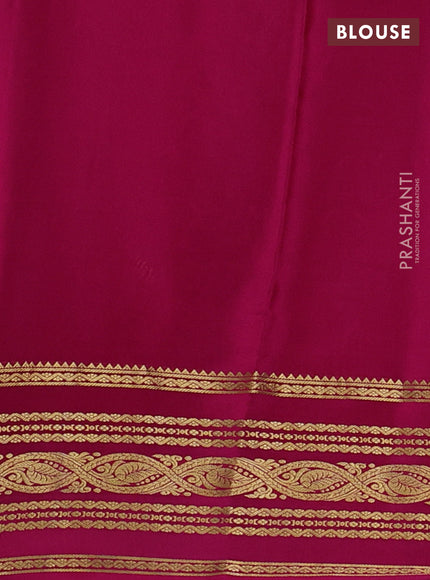 Pure mysore silk saree cs blue and pink with zari woven buttas and zari woven border