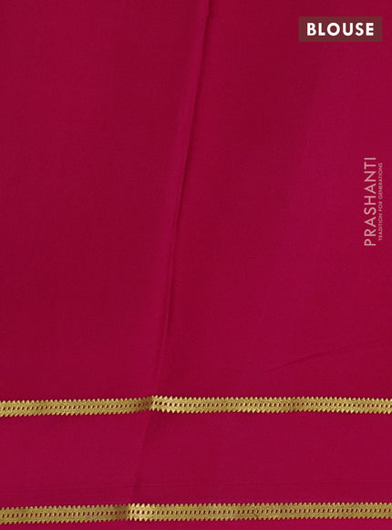 Pure mysore silk saree violet and pink with plain body and rettapet zari woven border