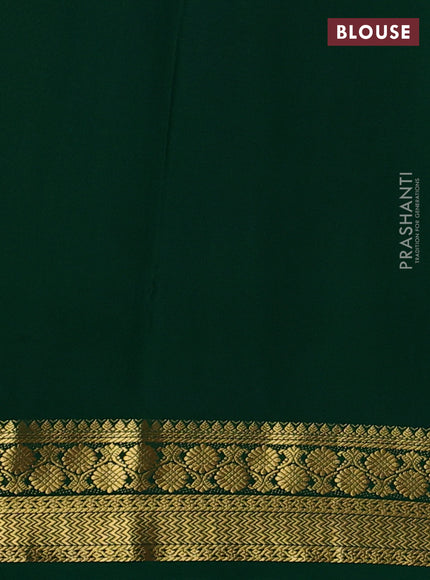 Pure mysore silk saree orange and deep maroon with plain body and zari woven border
