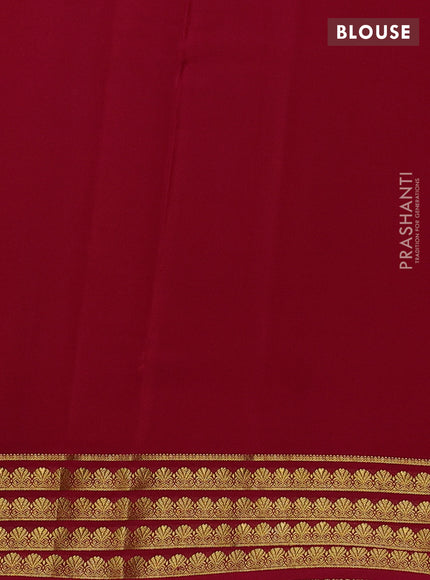 Pure mysore silk saree wine shade and pink with plain body and zari woven border