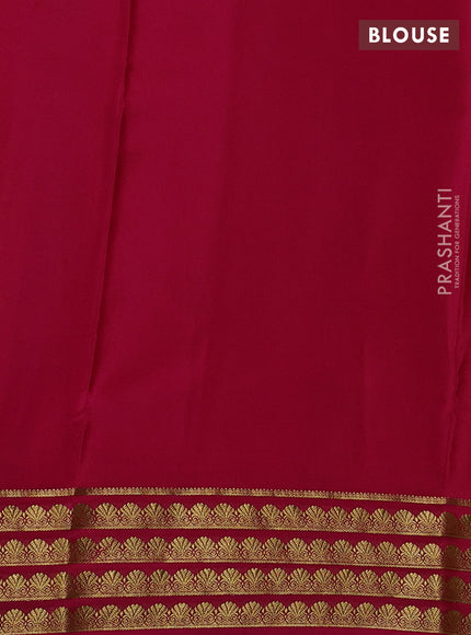 Pure mysore silk saree lime yellow and pink with plain body and zari woven border