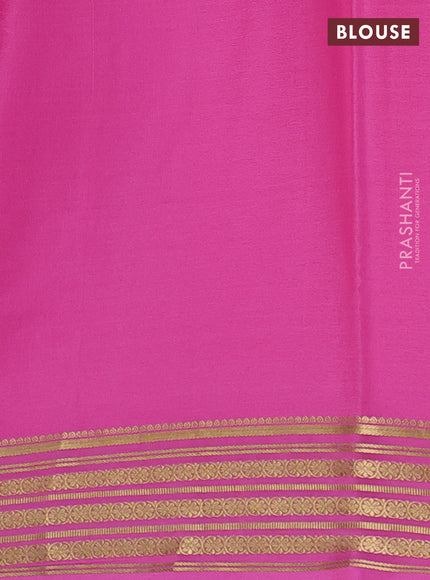 Pure mysore silk saree light pink with plain body and zari woven border