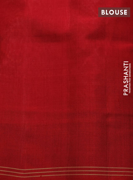 Rajkot Patola Silk Saree grey and red with allover Ikat weaves and simple border