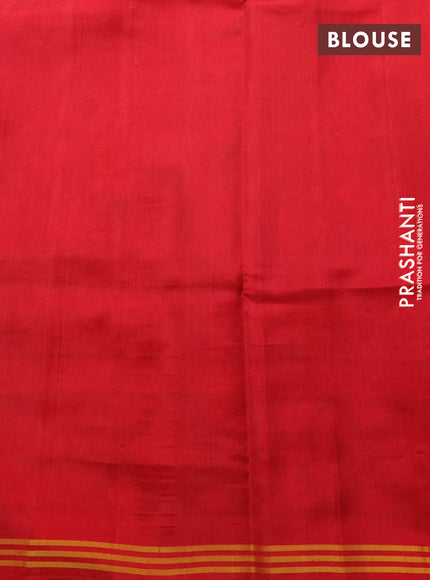 Rajkot Patola Silk Saree maroon and red with allover Ikat weaves and simple border