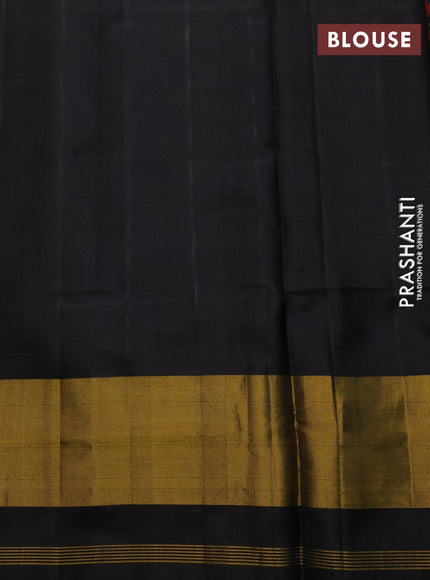 Rajkot Patola Silk Saree black with allover Ikat weaves and ikat zari woven border