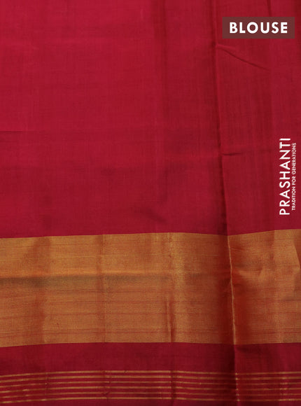 Rajkot Patola Silk Saree green and maroon with allover Ikat weaves and ikat zari woven border