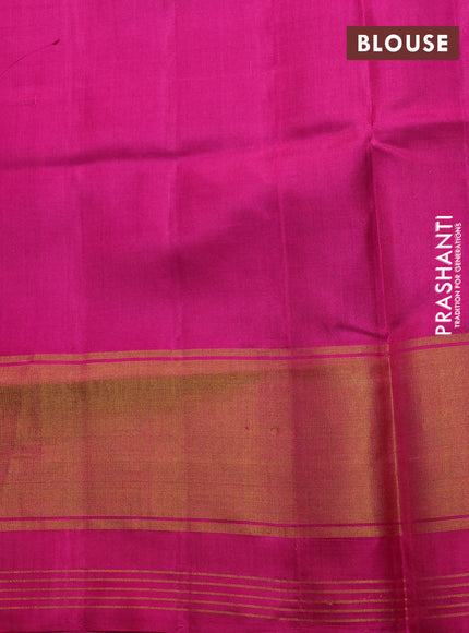 Rajkot Patola Silk Saree grey and pink with allover Ikat weaves and ikat zari woven border