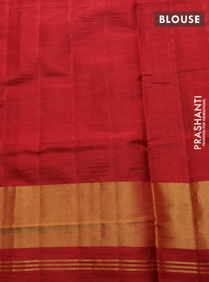 Rajkot Patola Silk Saree green and maroon with allover Ikat weaves and ikat zari woven border
