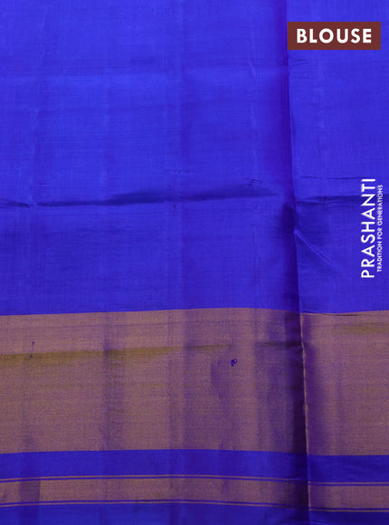 Rajkot Patola Silk Saree Royal Blue with allover Ikat weaves and ikat zari woven border