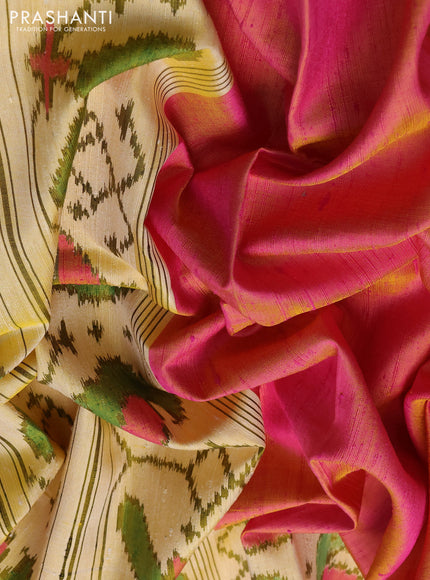 Rajkot Patola Silk Saree Dual shade of pink with plain body and simple border