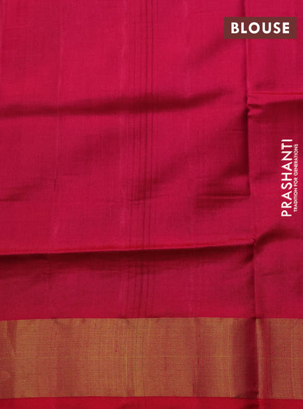 Rajkot Patola Silk Saree blue and pink with allover Ikat weaves and zari woven border