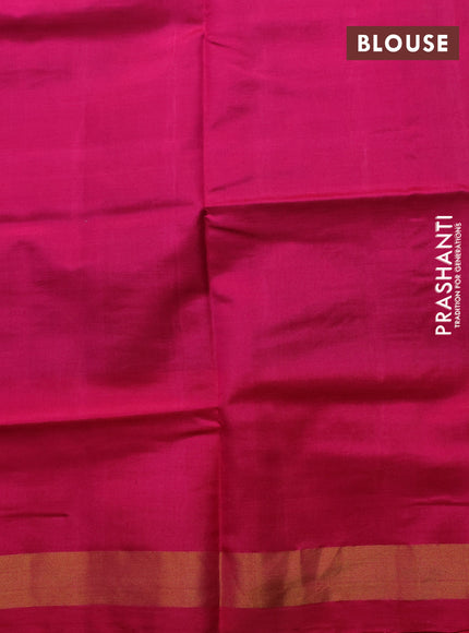 Rajkot Patola Silk Saree teal blue and pink with allover Ikat weaves and ikat zari woven border
