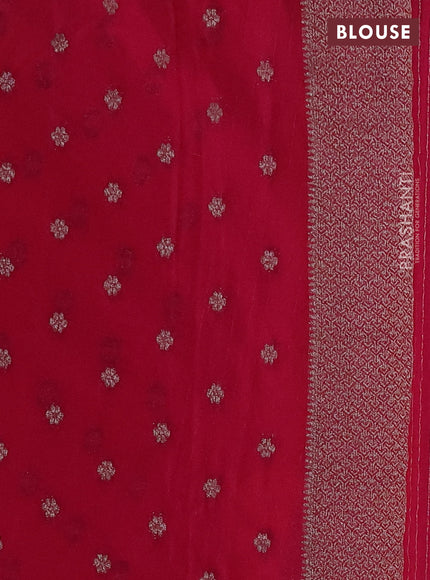 Banarasi Art Georgette Saree mango yellow and pink with woven buttas and woven border