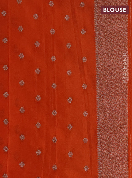 Banarasi Art Georgette Saree purple and orange with woven buttas and woven border
