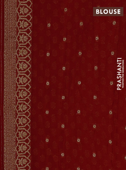 Banarasi Art Georgette Saree red with woven buttas and woven border