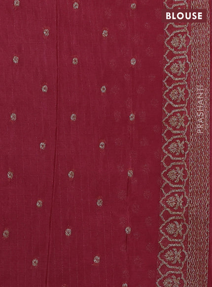 Banarasi Art Georgette Saree Dark peach with woven buttas and woven border