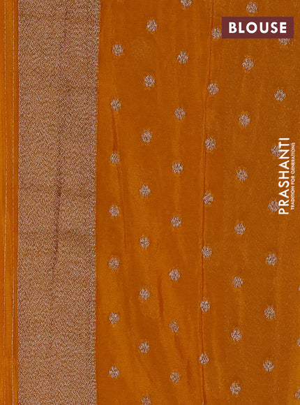 Banarasi Art Georgette Saree mango yellow with woven buttas and woven border
