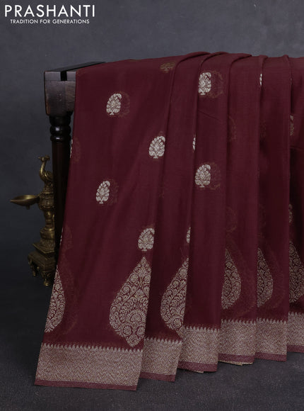 Banarasi Art Georgette Saree brown with woven buttas and woven border