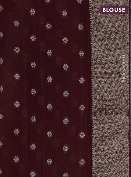 Banarasi Art Georgette Saree brown with woven buttas and woven border