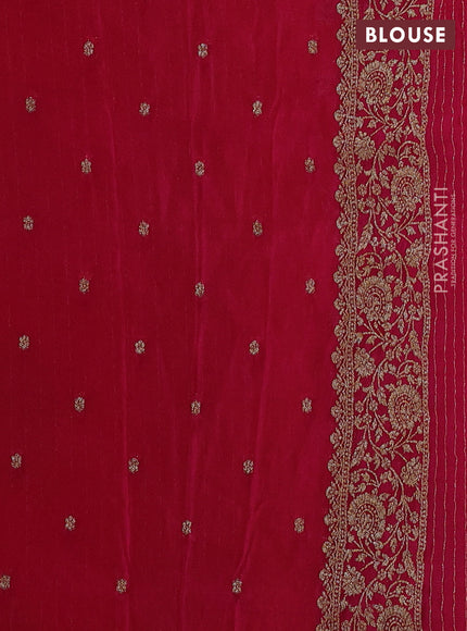 Banarasi Art Georgette Saree mango yellow and pink with allover thread & zari weaves and woven border