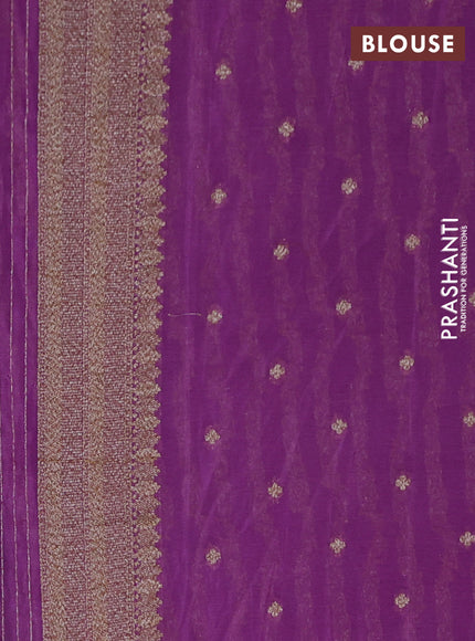 Banarasi Art Georgette Saree mild lavender with allover thread & zari weaves and woven border