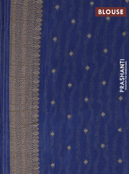 Banarasi Art Georgette Saree blue with allover thread & zari weaves and woven border