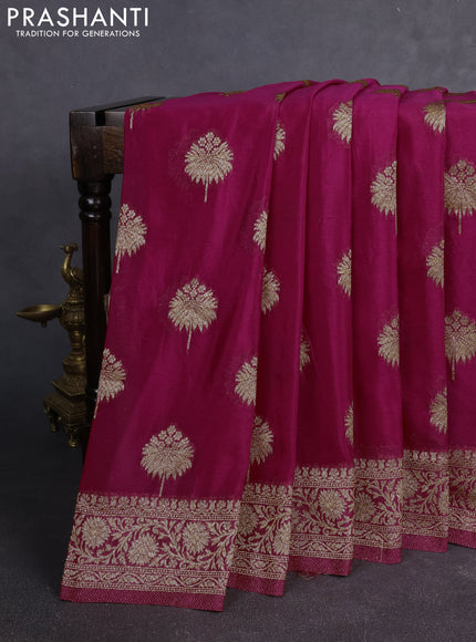 Banarasi Art Georgette Saree pink with woven buttas and woven border