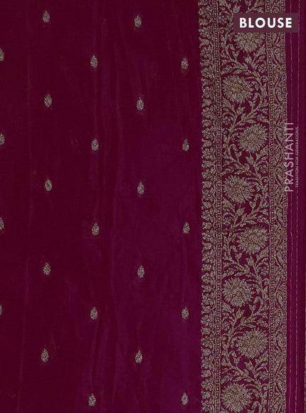 Banarasi Art Georgette Saree pink with woven buttas and woven border