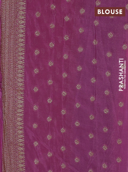 Banarasi Art Georgette Saree orange and mauve pink with woven buttas and woven border