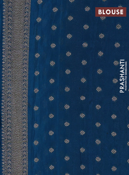 Banarasi Art Georgette Saree light blue and peacock blue with woven buttas and woven border