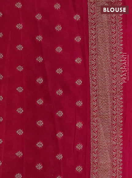Banarasi Art Georgette Saree navy blue and pink with woven buttas and woven border