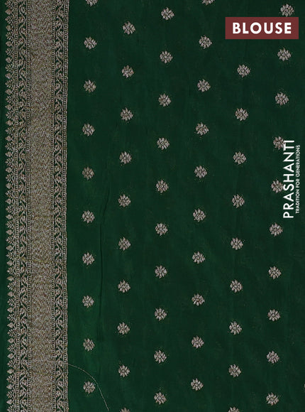 Banarasi Art Georgette Saree teal green and green with woven buttas and woven border
