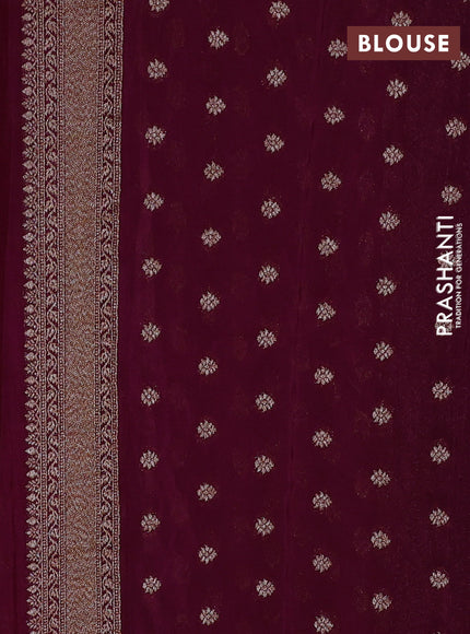 Banarasi Art Georgette Saree mauve pink and purple with woven buttas and woven border