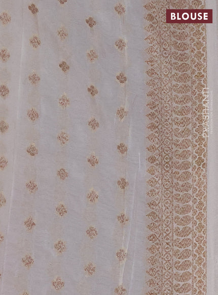 Banarasi Art Georgette Saree deep purple and beige with woven buttas and woven border