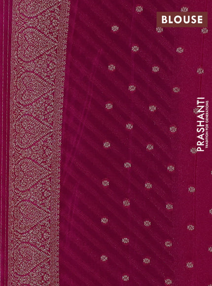 Banarasi Art Georgette Saree brown and pink with allover thread & zari leheriya weaves and woven border